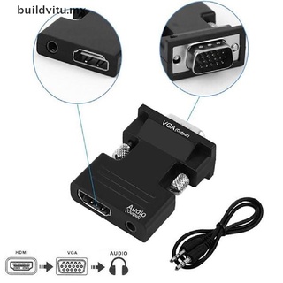 [buildvitu] Convertidor HDMI Hembra A VGA Macho/Adaptador De Audio Compatible Con Salida De Señal 1080P [MX]
