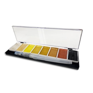 Acuarela Metálica Golden Obertone Premium 8 colores y Pincel Water Brush (1)