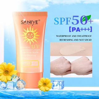 Nfs🍒 Facial cuerpo protector solar blanqueamiento crema solar protector de la piel crema protectora Anti-envejecimiento control de aceite hidratante SPF 50 R1213 (2)