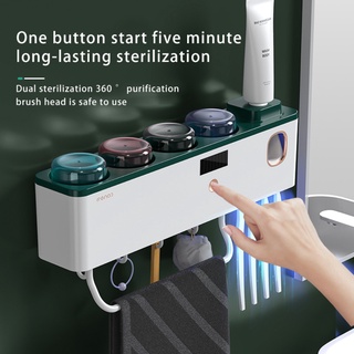 esterilizador de cepillo de dientes esterilizador de luz uv esterilizador de cepillo de dientes titular limpiador automático de pasta de dientes dispensador