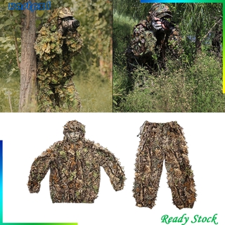 [listo Stock] Ghillie traje conjunto francotirador tren hoja selva bosque bosque camuflaje niños