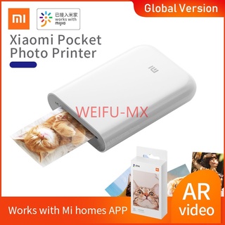 WEIFU-MX versión Global Xiaomi mijia AR impresora 300dpi portátil foto Mini bolsillo con bricolaje compartir 500mAh imagen bolsillo impresora