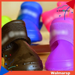 [Wmp] 4 pzs botas de lluvia impermeables para perros/zapatos/zapatos de goma/colores dulces
