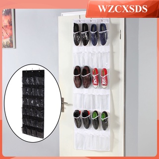 Over The Door Shoe Organizer Hanging with 24 Pockets Shoe Rack Holder Storage Hanger for Closet Door for Men Women Boys