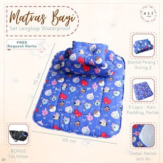 Almohada de colchón para bebé, diseño BT21 | Perlak Baby Set completo Anti Ompol | Paquete de regalo de nacimiento de bebé
