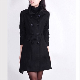 Chamarra de Manga larga de invierno suelto de moda para mujer/chaqueta con cinturón (7)
