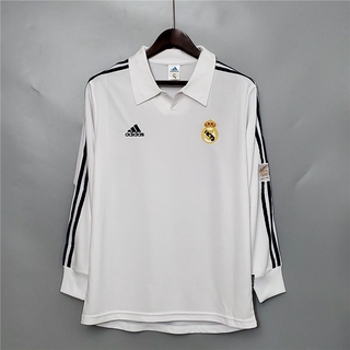 2002 camiseta retro De manga larga Real Madrid en Casa/camiseta clásica retro De fútbol 2002 Real Madrid