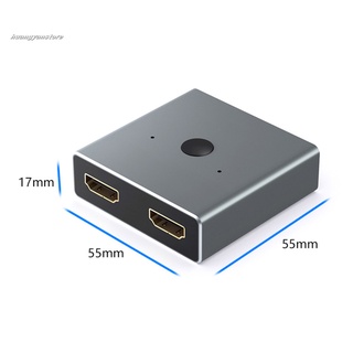 Hy adaptador compatible con HDMI de aleación de aluminio bidireccional Plug Play HDMI compatible con interruptor divisor 4K HDTV (5)