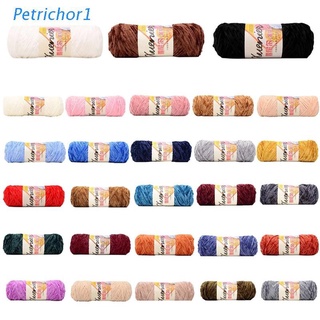 PETR 100g Chenille Velvet Yarn Soft Wram Solid Color Hand-Knitted Thick Crochet Thread for DIY Craft Scarf Sweater Blanket