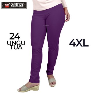 4Xl oscuro púrpura mujer algodón Leggings Zetha pantalones