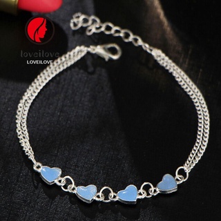 LOVEILOVE Fashion Glow Bracelet Women Jewelry Luminous Bangles Heart New Chain Gifts Wristband