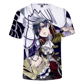 Niño Anime Negro Butler Impreso Camiseta Sudadera Popular Streetwear