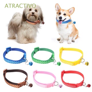 atractivo 1/2 piezas collares de nailon para gatos/colgante campana para cachorro/collar de perro/suministros para mascotas/accesorios ajustables para gatos/collar multicolor