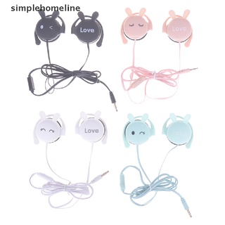 [simplehomeline] Audífonos con cable para orejas de conejo/audífonos deportivos estéreo para niña