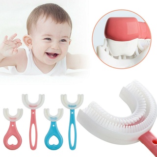 360 grados niño en forma de u cepillo de dientes niño bebé 2-12 años de edad suave en forma de u cepillado