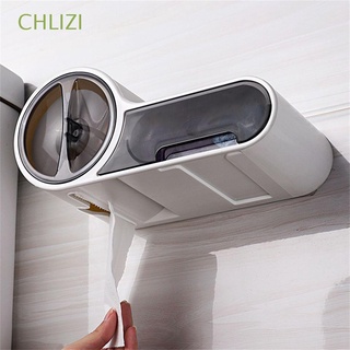 CHLIZI Nuevo Portarrollos Organizador de papel Caja de|Soporte para papel tisú Accesorios de baño Inodoro Montaje en pared Estante de baño Impermeable