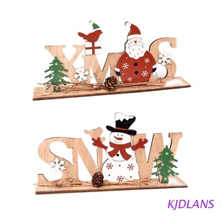 kjdlans navidad signo de madera santa claus muñeco de nieve navidad nieve carta adorno mesa decoración