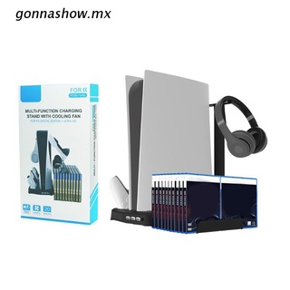 gonnashow.mx soporte vertical con ventilador de refrigeración para consola ps5 y estación de carga edición digital ps5 dock con puertos de cargador dual