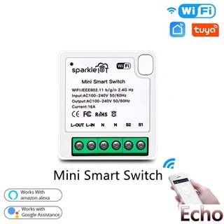 Tuya MINI Wifi Smart Switch 16A 2 Vías Control Temporizador Interruptores Inalámbricos/Vida Inteligente APP Trabajo Con Alexa Google Home EC