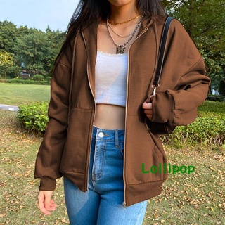 lolq-mujer moda manga larga cremallera abrigo con capucha elegante bolsillo color sólido top