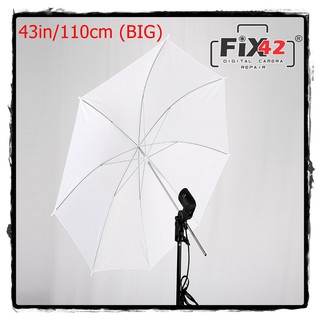 Calidad blanco estudio paraguas 43in 110cm translúcido suave blanco paraguas grande.