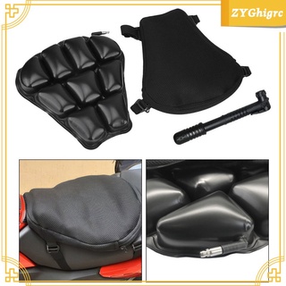Inflatable Motorcycle Seat Cushion for Comfortable Travel for Sport Cruiser Touring Air Cushion Seat with Air Pump Mesh
