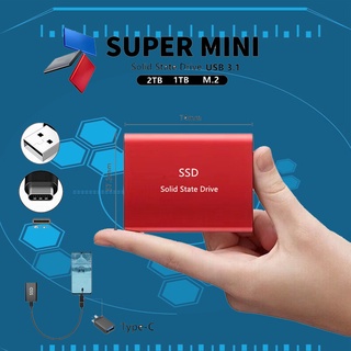 Mini SSD 2TB 1TB alta capacidad USB3.1 tipo C interfaz de alta velocidad portátil disco duro Metal mate Material de superficie disco duro externo (1)