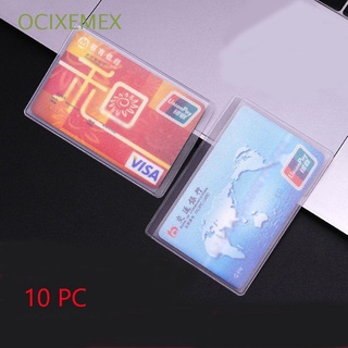OCIXEMEX Anti-theft ID Card Holder Work Card Holder Translucent Business Card Case School Office Supplies Bank Card Case Safety PVC Protection Sleeve (1)