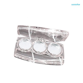 Cozy vacío plástico transparente sombra de ojos caso Mini rectángulo forma lápiz labial caja de pigmentos paleta bandeja dispensador de maquillaje herramienta cosmética con 3 compartimentos