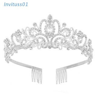 invi tiaras corona, cristal ab diamantes de imitación tiaras y coronas para las mujeres princesa tiara para las mujeres la corona para las niñas coronas de cumpleaños para las mujeres de cumpleaños tiara princesa coronas y tiaras para las niñas (1)