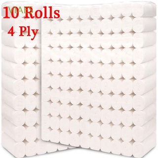viaes 10 rollos de papel higiénico suave toalla de baño de tejido de baño multiplegable limpieza del hogar cómodo toalla de papel de 4 capas