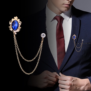 I-Remiel moda nuevo cristal borla cadena broches personalidad traje insignia vestido Corsage broche joyería de lujo hombres accesorios