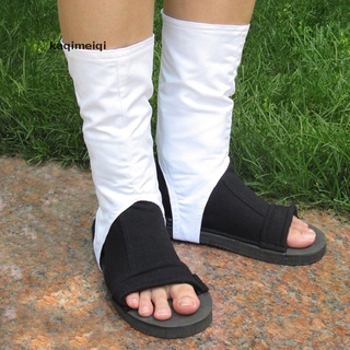 [qkem] blanco zapato cubierta cosplay zapatos naruto akatsuki ninja zapatos botas fg (1)