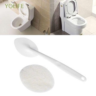YOLIFE WC accesorio Mango largo Herramientas de lavado Higienico WC cepillo de limpieza La fuente del cuarto de baño Limpiador de pisos De plástico Home Esponja reemplazable