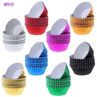 MYO 100pcs Paper Cupcake Cup Aluminium Foil Muffin Baking Cups Liners Cupcakes Case