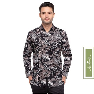 Agrapana Batik camisa de los hombres de manga larga Batik Premium moderno de manga larga de los hombres Batik camisa Kingta