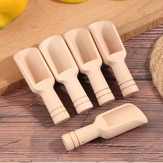 5 cucharas de madera Mini cucharas de sal de baño cuchara de harina de caramelo cucharas utensilios de cocina