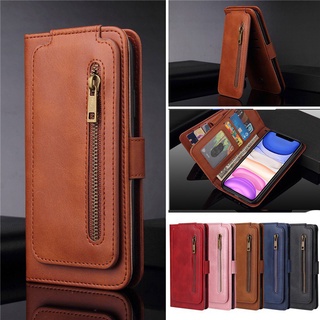 Huawei P40 P30 Y7P Y6P Lite Pro Plus LiteE Leather Case Luxury Business 9 Card Slots Wallet Bracket Card Zipper Multi-card Slot Full Protection Flip Soft Cover Casing Shockproof Anti-fall Shockproof Hand Lanyard