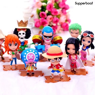 supperBoat 10Pcs One Piece Anime figura Luffy modelo de juguete decoración del hogar suministros de colección
