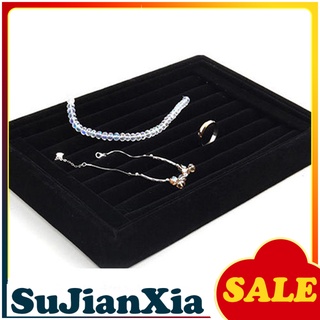 Sujianxia nueva pulsera de terciopelo collar anillo pendientes joyería almacenamiento caja de exhibición bandeja caso