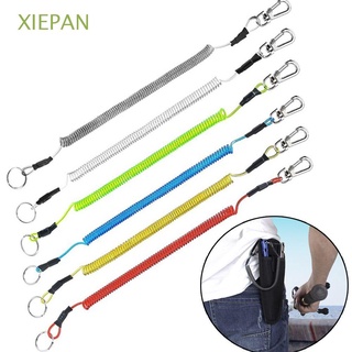 XIEPAN High quality Spring Elastic Rope Portable Climbing Accessories Anti-lost Phone Keychain Portable Fishing Lanyards Outdoor Hiking Camping Top Plastic Retractable Tether Secure Lock Tackle Security Gear Tool/Multicolor