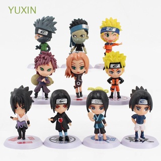 YUXIN 6 piezas / lote Naruto 7cm Kakashi Figuras de acción Gaara Figura modelo Sasuke Obito Itachi Juguetes de PVC Sakura