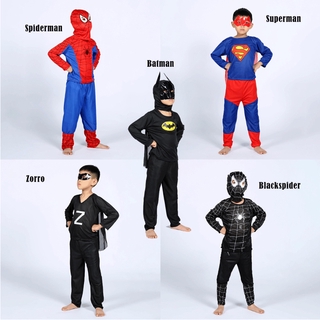 Ropa Para Niños Disfraz De Halloween Cosplay Spiderman Superman Batman Moda Baju Budak (1)