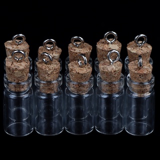 [freegangsha] 10 botellas de vidrio mini frascos pequeños frascos de vidrio de corcho multiuso de corcho deseo de vidrio fdjc
