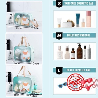 Storage Bag Ladies Portable Dry And Wet Separation Cartoon Waterproof Transparent Wash Bag N9Q5