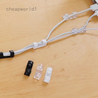 20 pzs clips adhesivos de cables de pared de plástico para escritorio/organizador de oficina/organizador de cables (1)