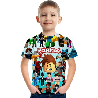 ROBLOX Virtual World Print Boy Camiseta De Dibujos Animados Juego De Fiesta Camisa Infantil