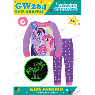 Gw264-G - pijamas para niños brillan en la oscuridad - My Little Pony talla 95-140