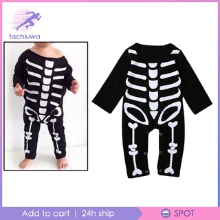 [tac-10--] Una pieza esqueleto disfraz de Halloween mono bebé niños niñas jugar mameluco 70 (9)