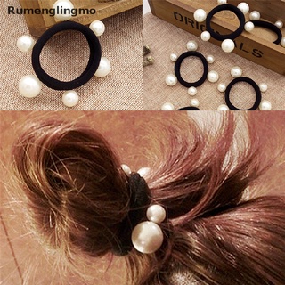 [rmo] 3x mujeres perla diadema lazos de goma elástica cuerda anillo hairband ponytail holde venta caliente